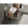 Mexen Rivel Badezimmerschrank unter Waschbecken 70 cm mit Arbeitsplatte, 1 Schublade, geriffelt, Eiche - 91A20-07047-1-BFC81