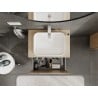 Mexen Rivel Badezimmerschrank unter Waschbecken 70 cm mit Arbeitsplatte, 1 Schublade, geriffelt, Eiche - 91A20-07047-1-BFC81