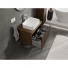 Mexen Rivel Badezimmerunterschrank 70 cm mit Arbeitsplatte, 1 Schublade, geriffelt, Nussbaum - 91A20-07047-1-BFC86