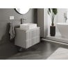 Mexen Rivel Badezimmerunterschrank 70 cm mit Arbeitsplatte, 2 Schubladen, geriffelt, grau matt - 91A20-07047-2-BFFC62