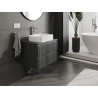 Mexen Rivel Badschrank unter dem Waschbecken 70 cm mit Platte, 2 Schubladen, geriffelt, Graphit matt - 91A20-07047-2-BFFC66