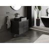 Mexen Rivel Badezimmerschrank 70 cm mit Arbeitsplatte, 2 Schubladen, geriffelt, Schwarz matt - 91A20-07047-2-BFFC71