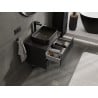 Mexen Rivel Badezimmerschrank 70 cm mit Arbeitsplatte, 2 Schubladen, geriffelt, Schwarz matt - 91A20-07047-2-BFFC71