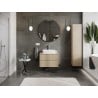 Mexen Rivel Badezimmerschrank unter Waschbecken 70 cm mit Arbeitsplatte, 2 Schubladen, gerillt, Eiche - 91A20-07047-2-BFFC81