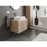 Mexen Rivel Badezimmerschrank unter Waschbecken 70 cm mit Arbeitsplatte, 2 Schubladen, gerillt, Eiche - 91A20-07047-2-BFFC81