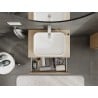 Mexen Rivel Badezimmerschrank unter Waschbecken 70 cm mit Arbeitsplatte, 2 Schubladen, gerillt, Eiche - 91A20-07047-2-BFFC81