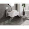 Mexen Rivel Badezimmerschrank unter Waschbecken 80 cm mit Arbeitsplatte, 1 Schublade, geriffelt, weiß matt