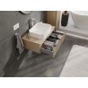 Mexen Rivel Badezimmerunterschrank 80 cm mit Arbeitsplatte, 1 Schublade, geriffelt, Eiche - 91A20-08023-1-BFC81
