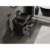 Mexen Rivel Badezimmerschrank für Waschbecken, 80 cm mit Arbeitsplatte, 1 Schublade, geriffelt, Schwarz matt