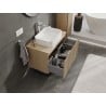 Mexen Rivel Badezimmerschrank für Waschbecken 80 cm mit Platte, 1 Schublade, geriffelt, Eiche - 91A20-08047-1-BFC81