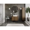 Mexen Rivel Badezimmerschrank unter Waschbecken 80 cm mit Arbeitsplatte, 1 Schublade, geriffelt, Walnuss - 91A20-08047-1-BFC86