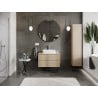 Mexen Rivel Badezimmer-Unterschrank 80 cm mit Arbeitsplatte, 2 Schubladen, geriffelt, Eiche - 91A20-08047-2-BFFC81