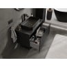 Mexen Rivel Badezimmer-Unterschrank 90 cm mit Arbeitsplatte, 1 Schublade, geriffelt, schwarz matt - 91A20-09047-1-BFC71