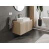 Mexen Rivel Badschrank unter Waschbecken 90 cm mit Platte, 1 Schublade, geriffelt, Eiche - 91A20-09047-1-BFC81
