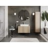 Mexen Rivel Badschrank unter Waschbecken 90 cm mit Platte, 1 Schublade, geriffelt, Eiche - 91A20-09047-1-BFC81