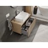 Mexen Rivel Badschrank unter Waschbecken 90 cm mit Platte, 1 Schublade, geriffelt, Eiche - 91A20-09047-1-BFC81
