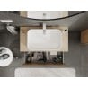 Mexen Rivel Badschrank unter Waschbecken 90 cm mit Platte, 1 Schublade, geriffelt, Eiche - 91A20-09047-1-BFC81