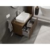 Mexen Rivel Badezimmerschrank 90 cm mit Arbeitsplatte, 1 Schublade, geriffelt, Walnuss - 91A20-09047-1-BFC86