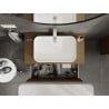Mexen Rivel Badezimmerschrank 90 cm mit Arbeitsplatte, 1 Schublade, geriffelt, Walnuss - 91A20-09047-1-BFC86