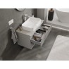 Mexen Rivel Badezimmerschrank unter Waschbecken 90 cm mit Arbeitsplatte, 2 Schubladen, geriffelt, grau matt