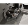 Mexen Rivel Badezimmerschrank 100 cm mit Arbeitsplatte, 1 Schublade, gerillt, schwarz matt - 91A20-10023-1-BFC71