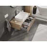 Mexen Rivel Badezimmerschrank 100 cm mit Arbeitsplatte, 1 Schublade, geriffelt, Eiche - 91A20-10023-1-BFC81