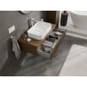 Mexen Rivel Badezimmerschrank für Waschbecken 100 cm mit Arbeitsplatte, 1 Schublade, geriffelt, Nuss - 91A20-10023-1-BFC86