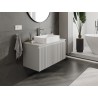 Mexen Rivel Badezimmerschrank unter Waschbecken 100 cm mit Arbeitsplatte, 1 Schublade, geriffelt, grau matt
