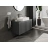 Mexen Rivel Badezimmerschrank unter Waschbecken 100 cm mit Arbeitsplatte, 1 Schublade, geriffelt, Grafit Matt