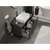 Mexen Rivel Badezimmerschrank unter Waschbecken 100 cm mit Arbeitsplatte, 1 Schublade, geriffelt, Grafit Matt