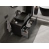Mexen Rivel Badezimmerschrank unter Waschbecken 100 cm mit Arbeitsplatte, 1 Schublade, geriffelt, schwarz matt