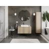 Mexen Rivel Badezimmerschrank unter dem Waschbecken 100 cm mit Arbeitsplatte, 1 Schublade, gerillt, Eiche - 91A20-10047-1-BFC81