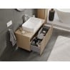 Mexen Rivel Badezimmerschrank unter dem Waschbecken 100 cm mit Arbeitsplatte, 1 Schublade, gerillt, Eiche - 91A20-10047-1-BFC81