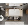 Mexen Rivel Badezimmerschrank unter dem Waschbecken 100 cm mit Arbeitsplatte, 1 Schublade, gerillt, Eiche - 91A20-10047-1-BFC81
