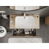 Mexen Rivel Badezimmerschrank unter Waschbecken 100 cm mit Ablage, 1 Schublade, geriffelt, Eiche - 91A20-10047-1-BFC81