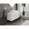 Mexen Rivel Badezimmerunterschrank 100 cm mit Arbeitsplatte, 2 Schubladen, geriffelt, weiß matt - 91A20-10047-2-BFFC01