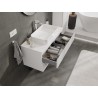 Mexen Rivel Badezimmerschrank unter Waschbecken 100 cm mit Platte, 2 Schubladen, gerillt, weiß matt - 91A20-10047-2-BFFC01
