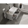Mexen Rivel Badezimmerschrank unter dem Waschbecken 100 cm mit Arbeitsplatte, 2 Schubladen, geriffelt, grau matt