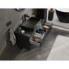 Mexen Rivel Badezimmerschrank 100 cm mit Ablage, 2 Schubladen, geriffelt, schwarz matt - 91A20-10047-2-BFFC71
