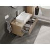 Mexen Rivel Badezimmerschrank unter Waschbecken 100 cm mit Arbeitsplatte, 2 Schubladen, gerillt, Eiche - 91A20-10047-2-BFFC81