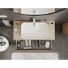 Mexen Rivel Badezimmerschrank unter Waschbecken 100 cm mit Arbeitsplatte, 2 Schubladen, gerillt, Eiche - 91A20-10047-2-BFFC81