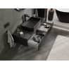 Mexen Rivel Badezimmerschrank unter Waschbecken 120 cm mit Arbeitsplatte, 1 Schublade, gerippt, schwarz matt