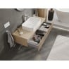Mexen Rivel Badezimmerschrank für Waschtisch 120 cm mit Platte, 1 Schublade, geriffelt, Eiche - 91A20-12023-1-BFC81