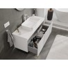 Mexen Rivel Badezimmerschrank unter Waschbecken 120 cm mit Platte, 1 Schublade, geriffelt, weiß matt - 91A20-12047-1-BFC01