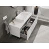 Mexen Rivel Badschrank unter Waschbecken 120 cm mit Arbeitsplatte, 1 Schublade, gerillt, weiße Matt - 91A20-12047-1-BFC01