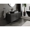 Mexen Rivel Badezimmer-Unterschrank 120 cm mit Arbeitsplatte, 1 Schublade, geriffelt, schwarz matt - 91A20-12047-1-BFC71