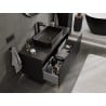 Mexen Rivel Badezimmer-Unterschrank 120 cm mit Arbeitsplatte, 1 Schublade, geriffelt, schwarz matt - 91A20-12047-1-BFC71