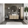 Mexen Rivel Badezimmer-Unterschrank 120 cm mit Arbeitsplatte, 1 Schublade, geriffelt, Eiche - 91A20-12047-1-BFC81