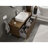 Mexen Rivel Badezimmerschrank 120 cm mit Arbeitsplatte, 1 Schublade, gerillt, Nussbaum - 91A20-12047-1-BFC86