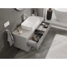 Mexen Rivel Badezimmerunterschrank 120 cm mit Platte, 2 Schubladen, gerillt, grau matt - 91A20-12047-2-BFFC62